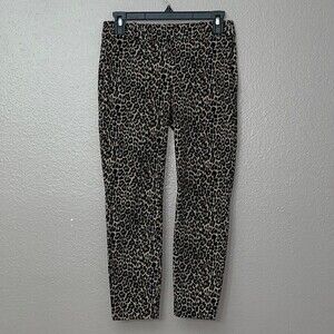 J Crew Factory Winnie Pant in leopard print size 2 side zipper